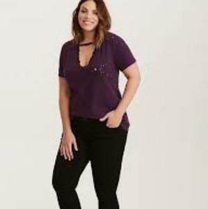 Torrid deconstructed v-neck tee